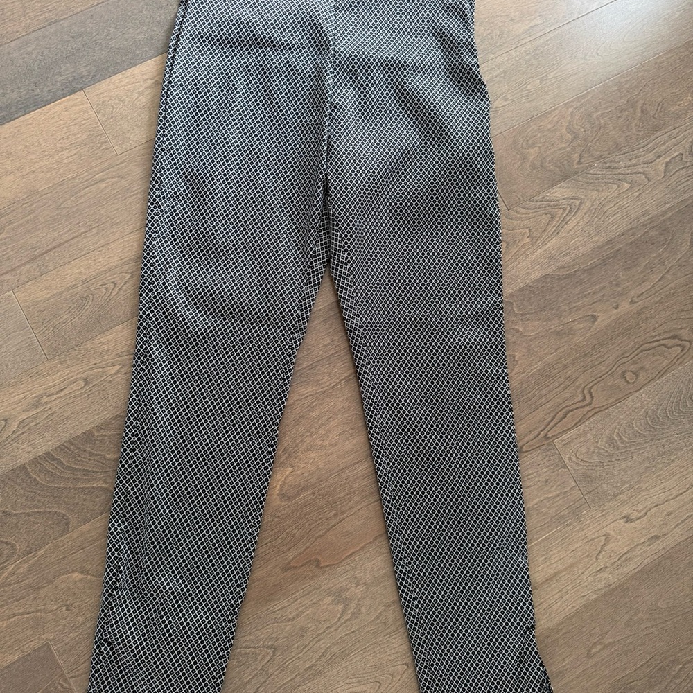H&M Black and White Straight Leg Patterned Pants